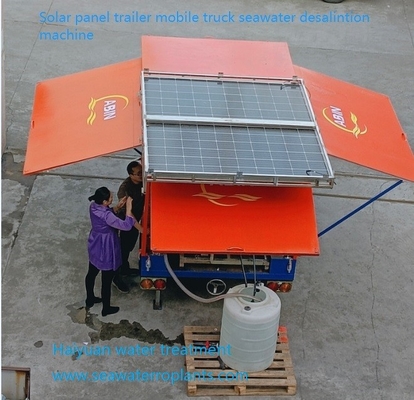 Machine mobile actionnée solaire de dessalement de l'eau de RO d'eau de mer de sel