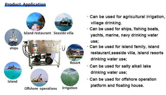Petite machine portative de dessalement d'eau de mer d'eau de mer pour la maison de bateau