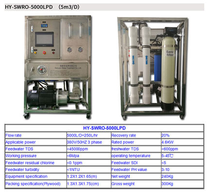 Desalinator marin de watermaker de desalinator d'eau salée