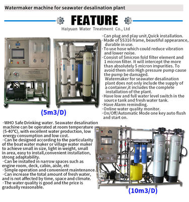 Système commercial 500lph de filtration de l'eau d'osmose d'inversion de l'eau saumâtre